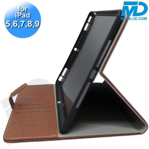 MDblue - Tablet Hoes - Case - Wallet voor iPad 5,6,7,8,9 - Bruin