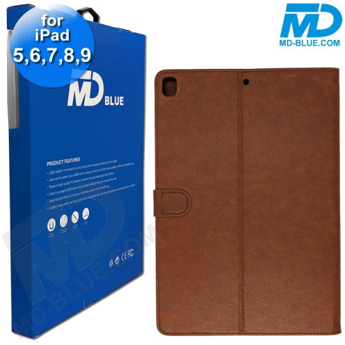 MDblue - Tablet Hoes - Case - Wallet voor iPad 5,6,7,8,9 - Bruin
