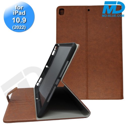 MDblue - Tablet Hoes - Case - Wallet voor iPad  10.9 - (2022) - Bruin
