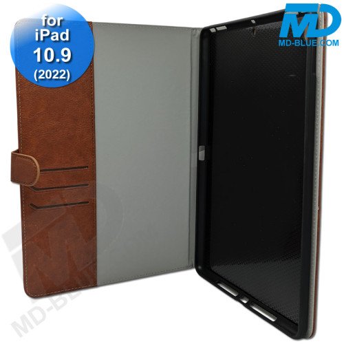 MDblue - Tablet Hoes - Case - Wallet voor iPad  10.9 - (2022) - Bruin