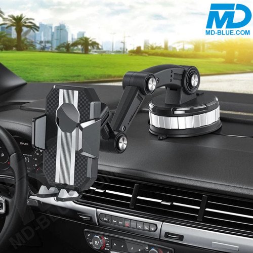 MDblue Telefoonhouder Auto – Verstelbare Arm (30 cm), Sterke Zuignap & 360° Draaibaar