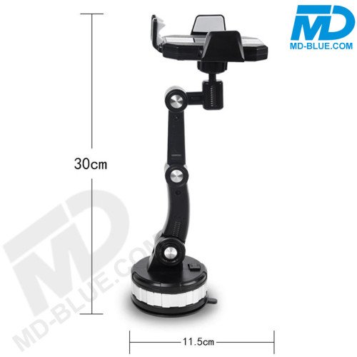 MDblue Telefoonhouder Auto – Verstelbare Arm (30 cm), Sterke Zuignap & 360° Draaibaar