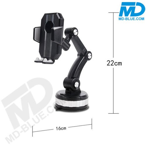 MDblue Telefoonhouder Auto – Verstelbare Arm (30 cm), Sterke Zuignap & 360° Draaibaar