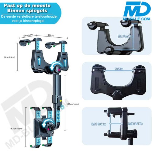 Auto Telefoonhouder voor binnenspiegel - Universele telefoonhouder 