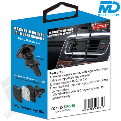 Universele magnetische auto telefoonhouder voor ventilatierooster - Zwart