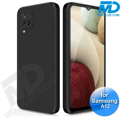 Samsung A12- Telefoonhoesje - Achterkantje - Silliconen - Zwart
