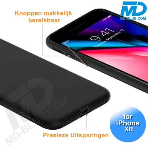 iPhone Xr - Telefoonhoesje - Achterkantje - Siliconen - Zwart