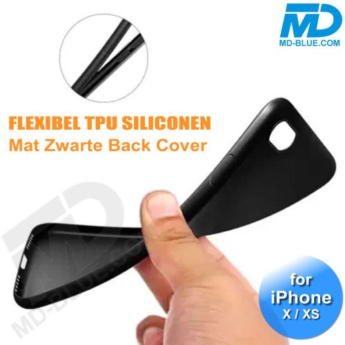 iPhone X / Xs - Telefoonhoesje - Achterkantje - Siliconen - Zwart iPhone X / Xs - Telefoonhoesje - Achterkantje - Siliconen - Zwart