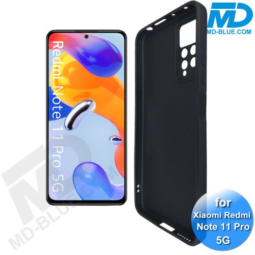 Xiaomi Redmi Note 11 PRO  - Telefoonhoesje - Achterkantje - Siliconen - Zwart