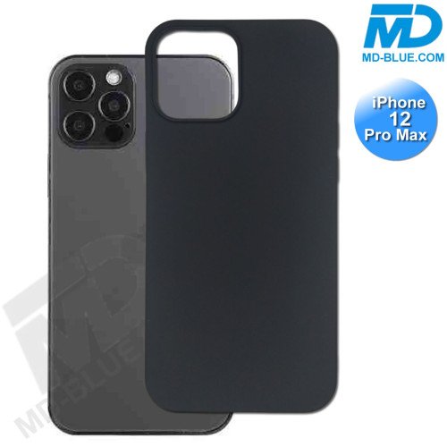 iPhone 12 Pro Max - Telefoonhoesje - Achterkantje - Siliconen - Zwart