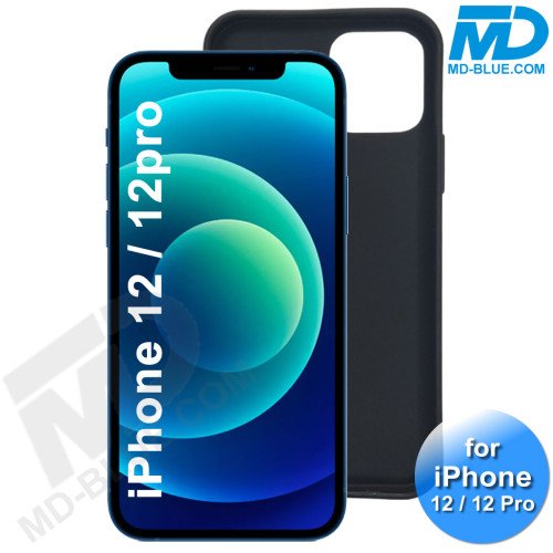 iPhone 12 en iPhone 12 Pro - Telefoonhoesje - Achterkantje - Siliconen - Zwart 