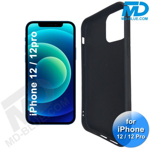 iPhone 12 en iPhone 12 Pro - Telefoonhoesje - Achterkantje - Siliconen - Zwart 