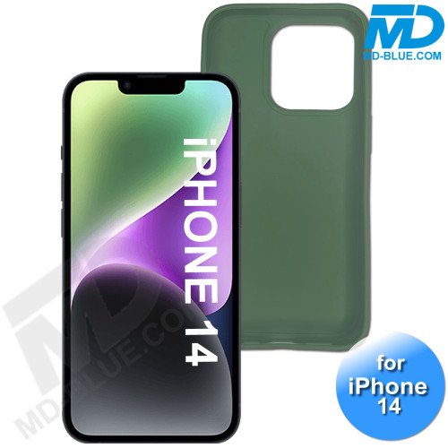 iPhone 14  Telefoon Hoesje - Siliconen - Achterkantje - Leger Groen