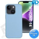 iPhone 14  Telefoon Hoesje - Siliconen - Achterkantje - Grijs Blauw