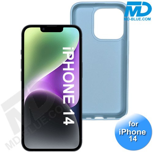 iPhone 14 Telefoon Hoesje - Siliconen - Achterkantje - Grijs Blauw iPhone 14 Telefoon Hoesje - Siliconen - Achterkantje - Grijs Blauw