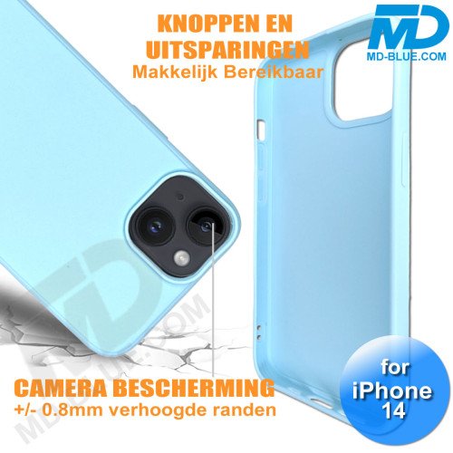 iPhone 14 Telefoon Hoesje - Siliconen - Achterkantje - Licht Blauw iPhone 14 Telefoon Hoesje - Siliconen - Achterkantje - Licht Blauw