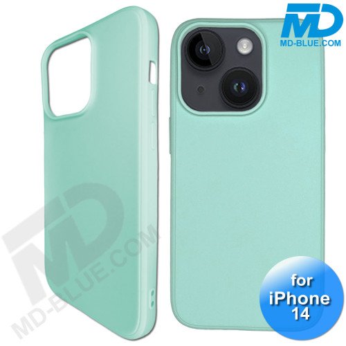 iPhone 14  Telefoon Hoesje - Siliconen - Achterkantje - Mint Groen