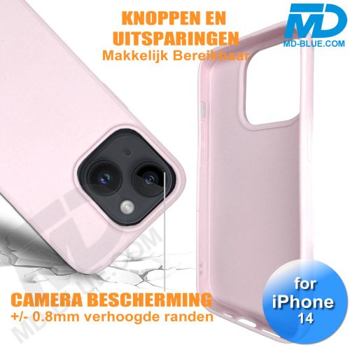 iPhone 14 Telefoon Hoesje - Siliconen - Achterkantje - Roze iPhone 14 Telefoon Hoesje - Siliconen - Achterkantje - Roze