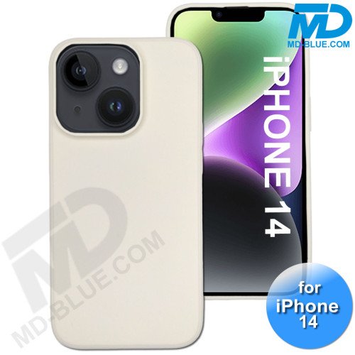 iPhone 14  Telefoon Hoesje - Siliconen - Achterkantje - Zacht Wit