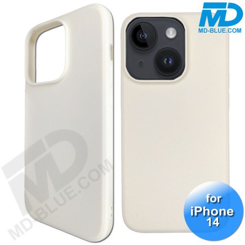 iPhone 14  Telefoon Hoesje - Siliconen - Achterkantje - Zacht Wit