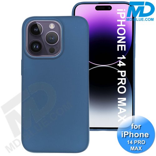 iPhone 14 Pro Max  Telefoon Hoesje - Siliconen - Achterkantje - Donker Blauw
