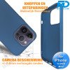 iPhone 14 Pro Max  Telefoon Hoesje - Siliconen - Achterkantje - Donker Blauw