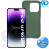 iPhone 14 Pro Max Telefoonhoesje - Siliconen - Achterkantje - Donker Groen