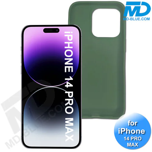 iPhone 14 Pro Max Telefoonhoesje - Siliconen - Achterkantje - Donker Groen