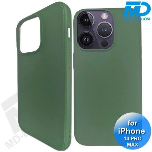 iPhone 14 Pro Max Telefoonhoesje - Siliconen - Achterkantje - Donker Groen iPhone 14 Pro Max Telefoonhoesje - Siliconen - Achterkantje - Donker Groen
