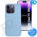 iPhone 14 Pro Max  Telefoon Hoesje - Siliconen - Achterkantje - Grijs Blauw