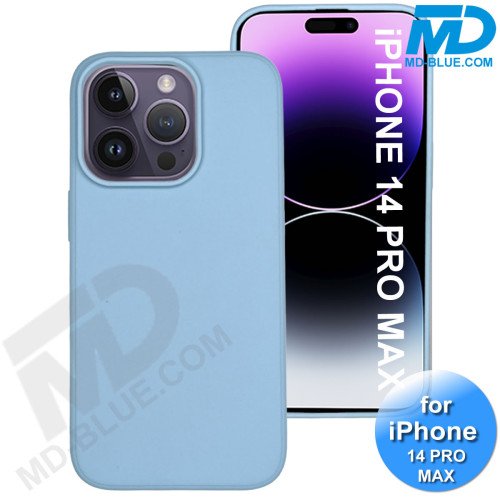 iPhone 14 Pro Max  Telefoon Hoesje - Siliconen - Achterkantje - Grijs Blauw