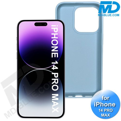 iPhone 14 Pro Max Telefoon Hoesje - Siliconen - Achterkantje - Grijs Blauw iPhone 14 Pro Max Telefoon Hoesje - Siliconen - Achterkantje - Grijs Blauw