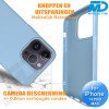 iPhone 14 Pro Max  Telefoon Hoesje - Siliconen - Achterkantje - Grijs Blauw