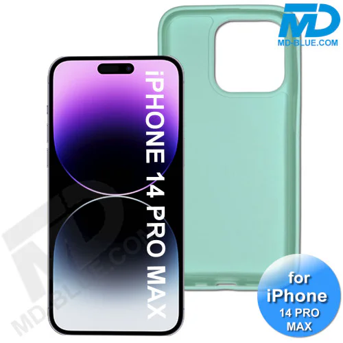 iPhone 14 Pro Max Telefoonhoesje - Siliconen - Achterkantje - Mint Groen