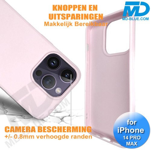 iPhone 14 Pro Max Telefoon Hoesje - Siliconen - Achterkantje - Roze iPhone 14 Pro Max Telefoon Hoesje - Siliconen - Achterkantje - Roze