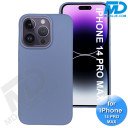 iPhone 14 Pro Max  Telefoon Hoesje - Siliconen - Achterkantje - Staal Blauw