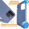 iPhone 14 Pro Max  Telefoon Hoesje - Siliconen - Achterkantje - Staal Blauw