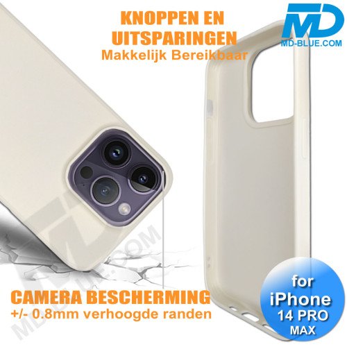 iPhone 14 Pro Max Telefoon Hoesje - Siliconen - Achterkantje - Zacht Wit iPhone 14 Pro Max Telefoon Hoesje - Siliconen - Achterkantje - Zacht Wit