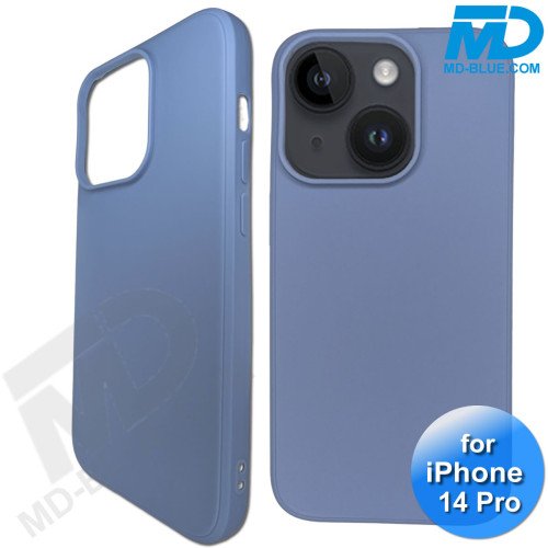 iPhone 14 Pro - Telefoon Hoesje - Siliconen - Achterkantje - Metaal Blauw iPhone 14 Pro - Telefoon Hoesje - Siliconen - Achterkantje - Metaal Blauw