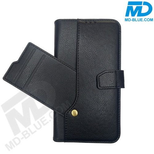 MDBlue - iPhone 14 Pro - Telefoonhoesje - Bookcase Luxe - Zwart 