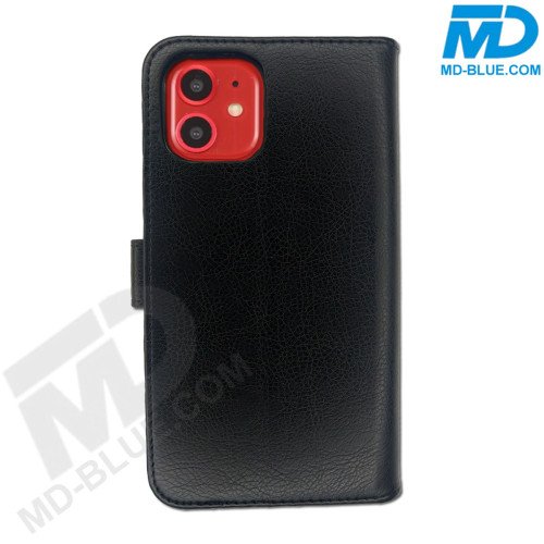 MDBlue - iPhone 11  - Telefoonhoesje - Bookcase Luxe - Zwart 