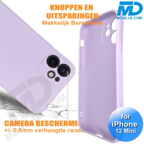 iPhone 12 Mini - Telefoon Hoesje - Siliconen - Achterkantje - Lila Paars iPhone 12 Mini - Telefoon Hoesje - Siliconen - Achterkantje - Lila Paars