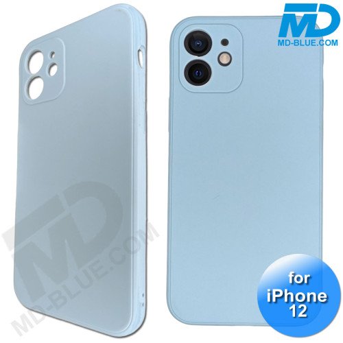 iPhone 12 - Telefoon Hoesje - Siliconen - Achterkantje - Grijs Blauw iPhone 12 - Telefoon Hoesje - Siliconen - Achterkantje - Grijs Blauw
