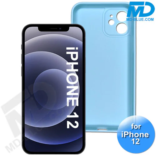 iPhone 12 - Telefoon Hoesje - Siliconen - Achterkantje - Licht Blauw