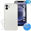 iPhone 12 - Telefoon Hoesje - Siliconen - Achterkantje - Zacht Wit