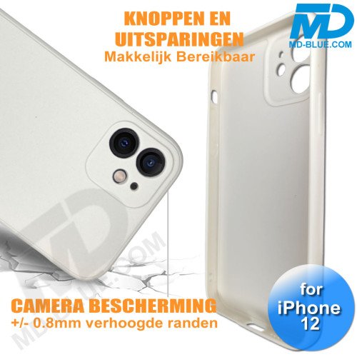 iPhone 12 - Telefoon Hoesje - Siliconen - Achterkantje - Zacht Wit iPhone 12 - Telefoon Hoesje - Siliconen - Achterkantje - Zacht Wit