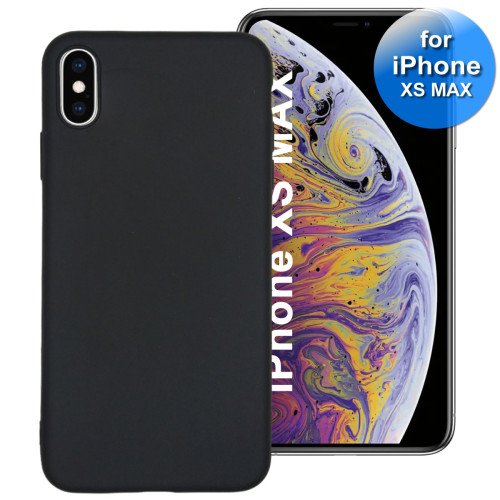 iPhone Xs Max - Telefoonhoesje - Achterkantje - Siliconen - Zwart