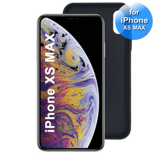 iPhone Xs Max - Telefoonhoesje - Achterkantje - Siliconen - Zwart