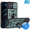 iPhone 13 Telefoonhoesje - Armor Case - Lens Protector - Met Ring - Groen