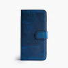 iPhone 12 Pro Max telefoonhoesje - Echt Leer - Book Case - Hoesje met Kaarthouder - Blauw